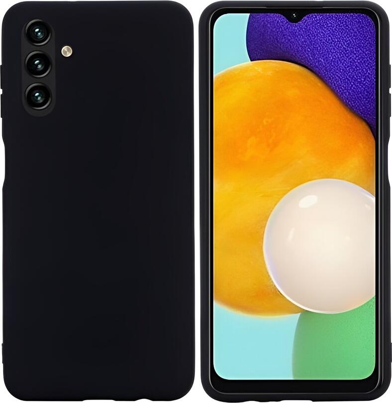 Liquid Silicone Case for Samsung Galaxy A04S, 6.5 inch, Shockproof Impact Resistant Flexible Cover with Grid Design, Dustproof, Black