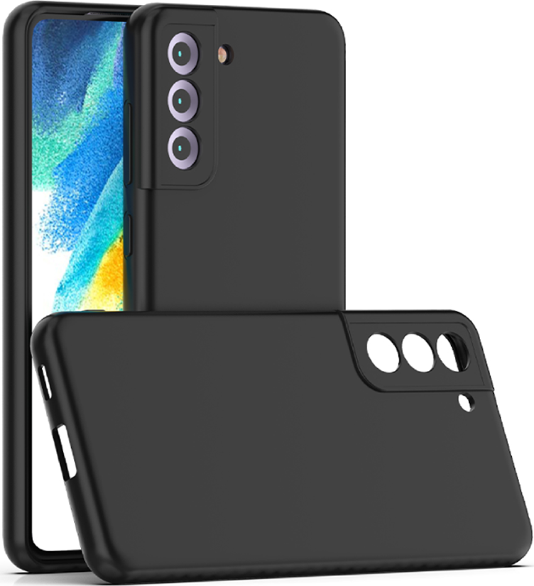 DMLink Helmet Case for Samsung Galaxy S21 FE, Black Eco-friendly Liquid Silicone, Shockproof Protective Cover, Anti-slip Matte Finish, Dust-resistant with Raised Edges