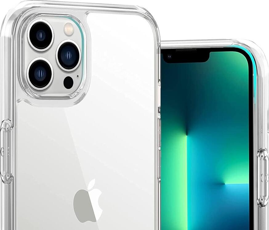 Clear TPU Soft Case for iPhone 13 Pro Max 6.7", Shockproof Anti-Yellowing Transparent Protective Cover, Scratch-Resistant with Raised Edges