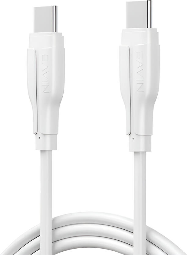 BAVIN USB-C to USB-C Charging and Data Cable, 1m, Tin-plated Copper Core, TPE Material, White