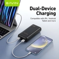BAVIN PC1182 Power Bank 20000mAh 74Wh Li-Pol Battery, Dual USB-A Output, USB-C Input, Fast Charging, Flight-Safe Portable Charger, Black