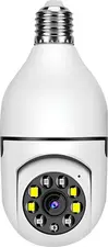 BAVIN E27 Bulb Smart Security Camera 3MP, 2.4GHz Wi-Fi, PTZ (355°/90°), Color Night Vision, White