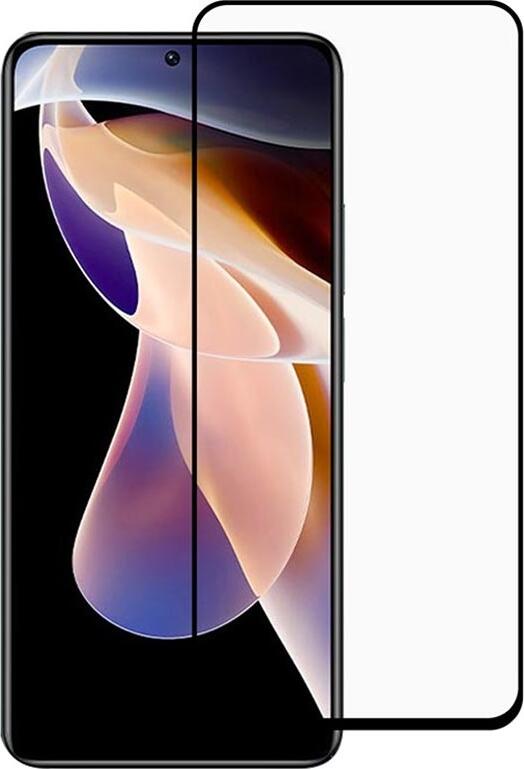 Helmet Diamond Glass 4D Tempered Glass Screen Protector for Xiaomi Redmi Note 11 Pro, 6.67 inch, Scratch and Shock Resistant, Black