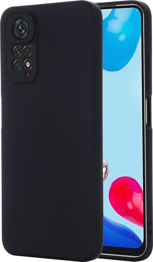 Helmet Liquid Silicone Case for Xiaomi Redmi Note 11S, Matte Soft-Touch Shockproof Protective Cover, Scratch and Dust Resistant, Black