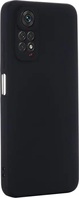 Helmet Liquid Silicone Case for Xiaomi Redmi Note 11S, Matte Soft-Touch Shockproof Protective Cover, Scratch and Dust Resistant, Black
