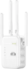 BAVIN Wi-Fi Signal Booster 1200Mbps, Dual Band (2.4G + 5G), 4 External Antennas, AP/Repeater Mode, White