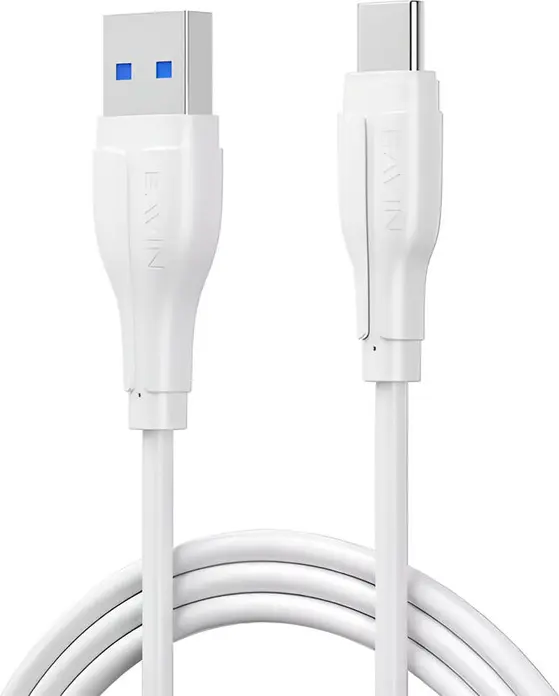BAVIN USB-A to USB-C Charging and Data Cable, 1m, Tin-plated Copper Core, TPE Material, White