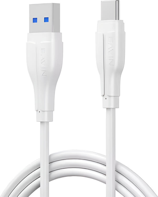 BAVIN USB-A to USB-C Charging and Data Cable, 1m, Tin-plated Copper Core, TPE Material, White