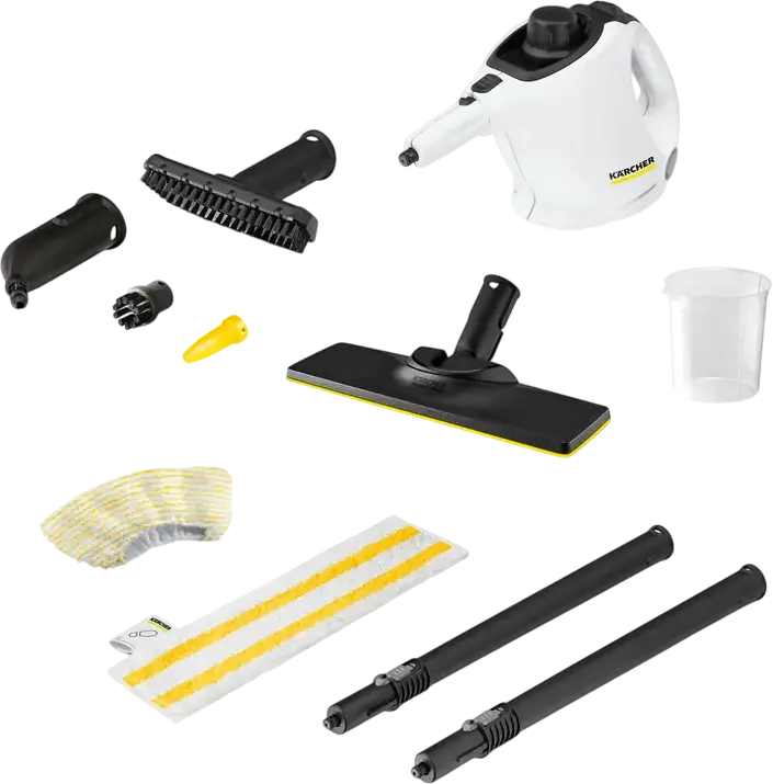 Karcher SC 1 EasyFix Steam Cleaner 1.516-401.0, 1200W, 3 bar Pressure, 200ml Tank, Chemical-free Cleaning, Set of 11 Pieces