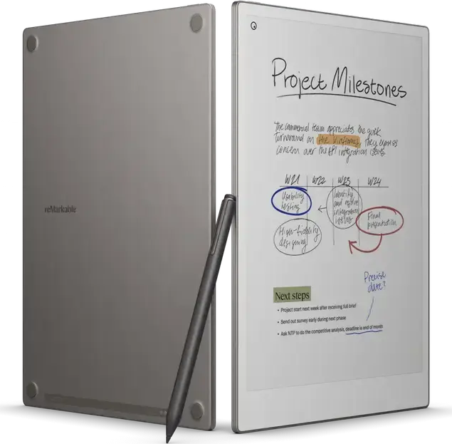 Tabletă reMarkable Paper Pro 11.8 inch Color E Ink Gallery 3, 64GB, 2GB RAM, Linux OS, cu Marker Plus, Book Folio Premium și Set de 6 Vârfuri de rezervă