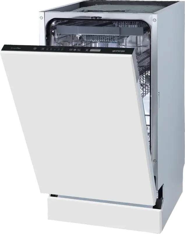Gorenje GV563E11 Built-in Compact Dishwasher, 10 Place Settings, A++ Energy Class, 5 Programs, SmartFlex, AquaStop, White, 44.8x81.5x55 cm