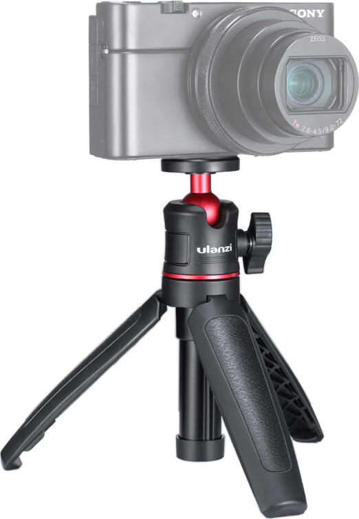 Trepied Mini Extensibil si Grip de Mana Ulanzi MT-08, Filet 1/4 inch, Cap cu Bila 360 Grade, Inaltime Maxima 26.9 cm, Design Pliabil pentru Camere