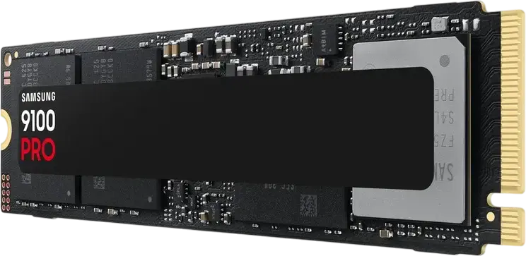 SSD-накопитель Samsung 9100 PRO 2TB M.2 2280 NVMe PCIe 5.0 x4 без радиатора, скорость чтения до 14,700 МБ/с, записи 13,400 МБ/с, V-NAND TLC, совместим с PS5