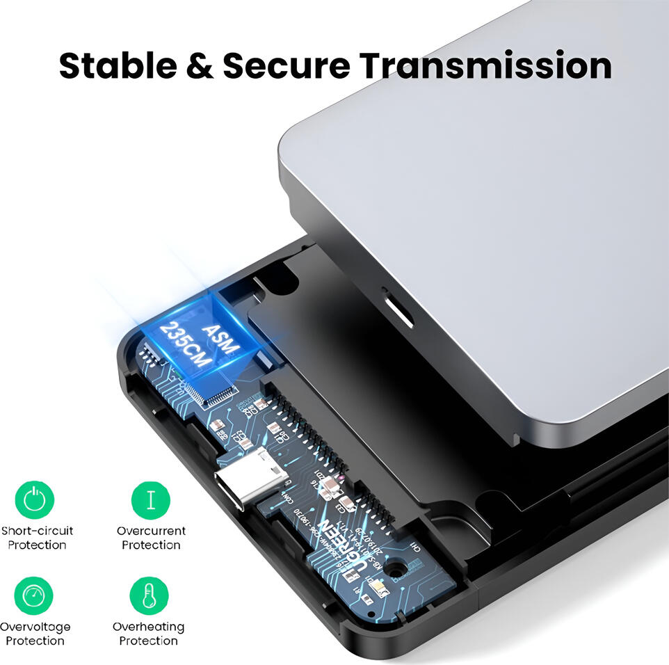 Внешний корпус для жесткого диска UGREEN 2.5 дюйма SATA III, Цвет: Серебристый, USB-C 3.1 Gen 2, 6 Гбит/с, поддержка UASP, установка без инструментов, чипсет ASMedia ASM235CM