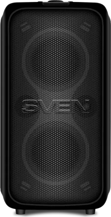 Sistem Difuzor Portabil pentru Petreceri SVEN PS-960, 160W RMS, Baterie 6000mAh, Bluetooth, NFC, TWS, Iluminare RGB, Corp MDF, cu Microfon Karaoke cu Fir