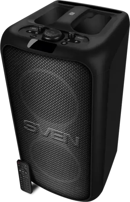 Sistem Difuzor Portabil pentru Petreceri SVEN PS-960, 160W RMS, Baterie 6000mAh, Bluetooth, NFC, TWS, Iluminare RGB, Corp MDF, cu Microfon Karaoke cu Fir