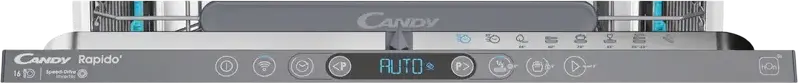 Candy Rapidò CI 6E7F1A Built-in Full Size Dishwasher, 16 Place Settings, 8 Programs, 35min Fast Cycle, Inverter Motor, AquaStop, Grey