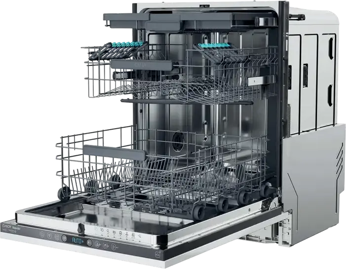 Candy Rapidò CI 6E7F1A Built-in Full Size Dishwasher, 16 Place Settings, 8 Programs, 35min Fast Cycle, Inverter Motor, AquaStop, Grey