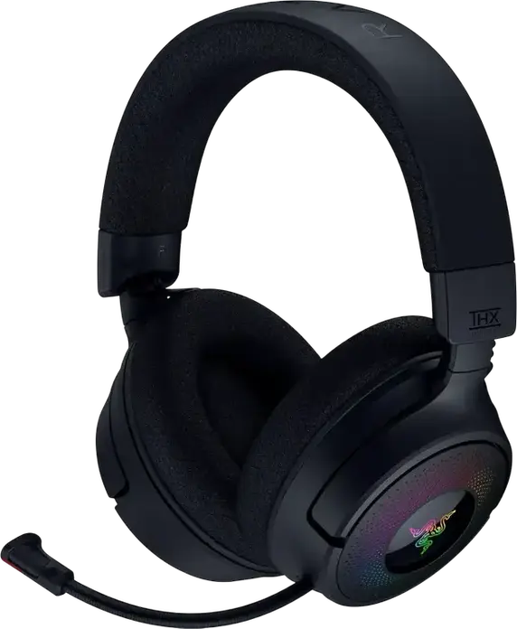 Casca Gaming Razer Kraken V4, Circumaurale Inchise, Cu Fir/Wireless Bluetooth 5.3, Audio Spatial THX, Microfon Retractabil Unidirectional, RGB Chroma, Negru
