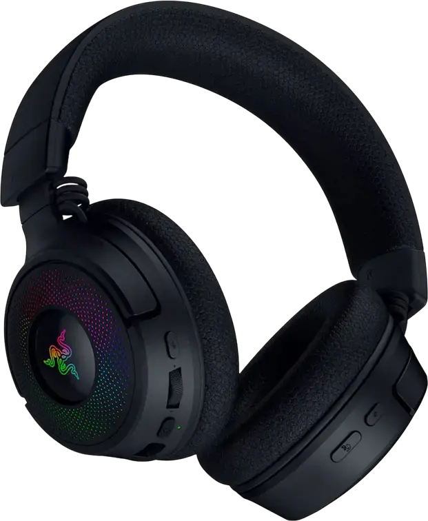 Casca Gaming Razer Kraken V4, Circumaurale Inchise, Cu Fir/Wireless Bluetooth 5.3, Audio Spatial THX, Microfon Retractabil Unidirectional, RGB Chroma, Negru