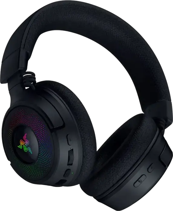 Casca Gaming Razer Kraken V4, Circumaurale Inchise, Cu Fir/Wireless Bluetooth 5.3, Audio Spatial THX, Microfon Retractabil Unidirectional, RGB Chroma, Negru