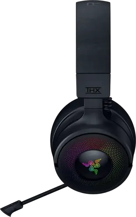Casca Gaming Razer Kraken V4, Circumaurale Inchise, Cu Fir/Wireless Bluetooth 5.3, Audio Spatial THX, Microfon Retractabil Unidirectional, RGB Chroma, Negru