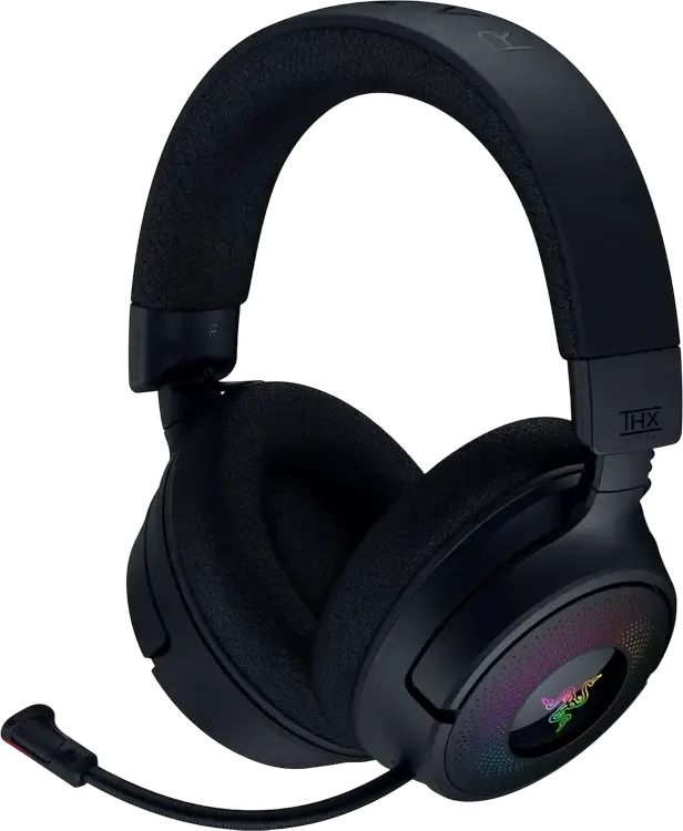 Casca Gaming Razer Kraken V4, Circumaurale Inchise, Cu Fir/Wireless Bluetooth 5.3, Audio Spatial THX, Microfon Retractabil Unidirectional, RGB Chroma, Negru