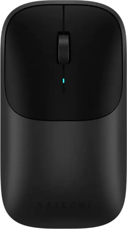 Satechi Slim EX Wireless Mouse, Black, 3-in-1 Bluetooth 5.3 and 2.4GHz USB-C Connectivity, Anodized Aluminum, Quiet-click, 1200 DPI, Ambidextrous, Rechargeable
