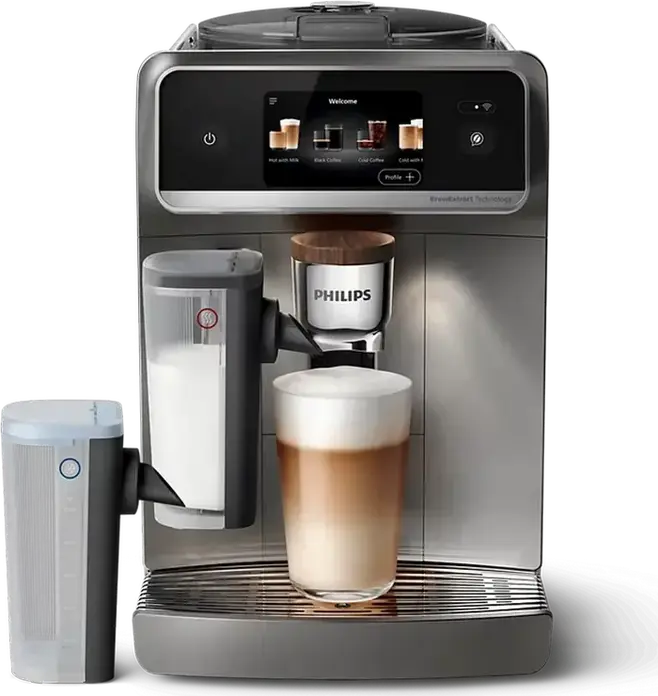 Philips EP8757/92 Cafe Aromis 8000 Aparat de cafea espresso automat, Sistem spumare lapte LatteGo, Tehnologie SilentBrew, 15 bar, Gri
