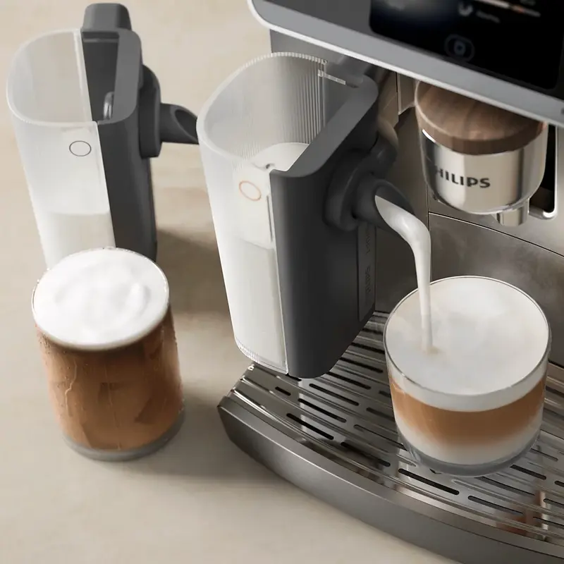Philips EP8757/92 Cafe Aromis 8000 Aparat de cafea espresso automat, Sistem spumare lapte LatteGo, Tehnologie SilentBrew, 15 bar, Gri