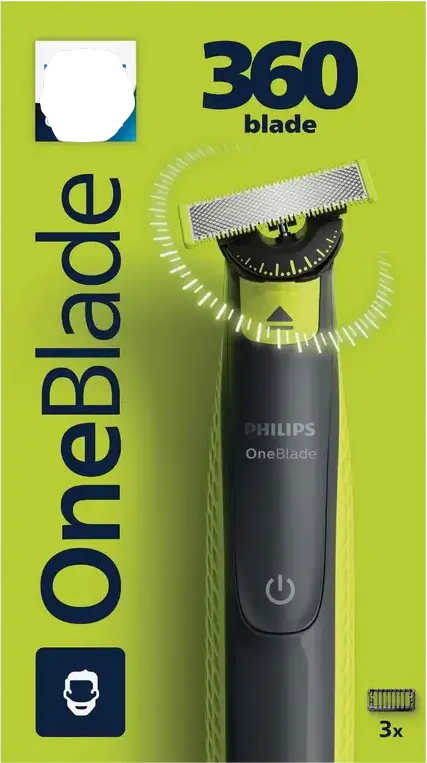 Trimmer Philips OneBlade QP2724/23 pentru Barba si Mustata, Lama 360 din Otel Inoxidabil, 5 Setari Lungime 1-5mm, Incarcare USB, Set de 5 Piese