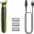 Trimmer Philips OneBlade QP2724/23 pentru Barba si Mustata, Lama 360 din Otel Inoxidabil, 5 Setari Lungime 1-5mm, Incarcare USB, Set de 5 Piese