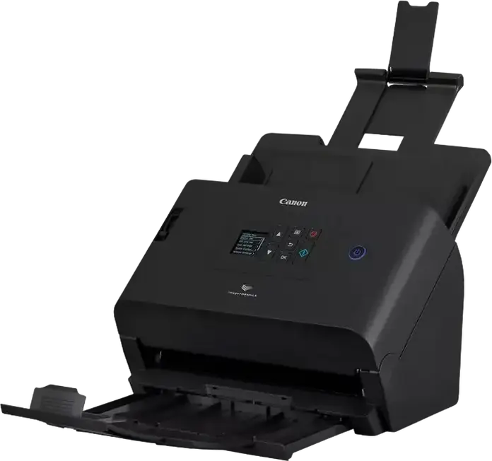 Canon imageFORMULA DR-S250N Desktop Duplex Sheet-fed Scanner, 50 ppm/100 ipm, 600 dpi, Wi-Fi, Ethernet, USB 3.2, 60-sheet ADF, Color TFT LCD, Black
