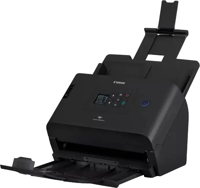 Canon imageFORMULA DR-S250N Desktop Duplex Sheet-fed Scanner, 50 ppm/100 ipm, 600 dpi, Wi-Fi, Ethernet, USB 3.2, 60-sheet ADF, Color TFT LCD, Black