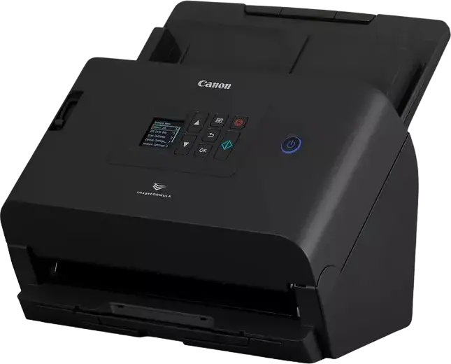 Canon imageFORMULA DR-S250N Desktop Duplex Sheet-fed Scanner, 50 ppm/100 ipm, 600 dpi, Wi-Fi, Ethernet, USB 3.2, 60-sheet ADF, Color TFT LCD, Black