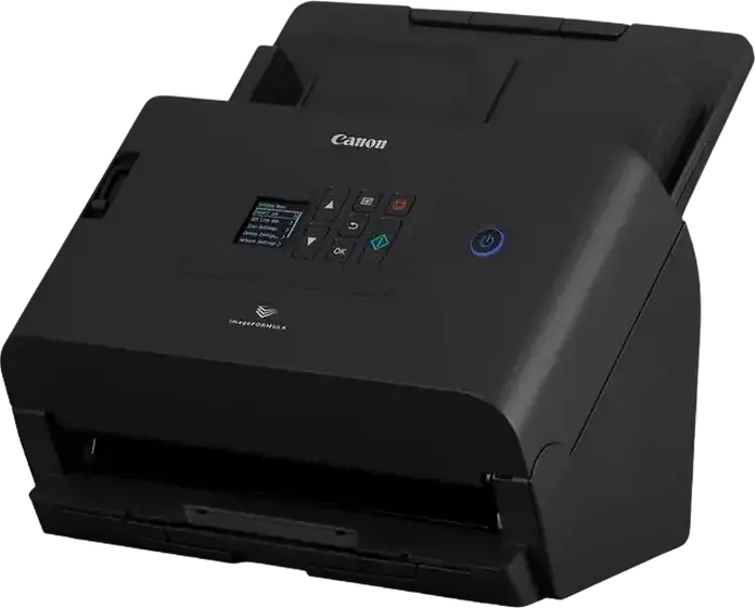 Canon imageFORMULA DR-S250N Desktop Duplex Sheet-fed Scanner, 50 ppm/100 ipm, 600 dpi, Wi-Fi, Ethernet, USB 3.2, 60-sheet ADF, Color TFT LCD, Black