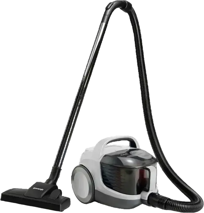 Gorenje VCEA01GACWCY G-Force Air Compact Bagless Vacuum Cleaner, 800W, 2.2L Container, Double HEPA Filtration, Telescopic Metal Tube, White/Black