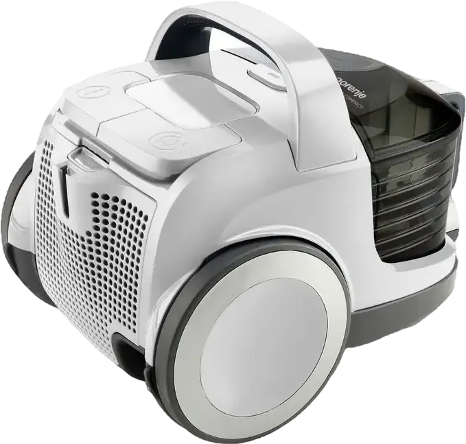 Gorenje VCEA01GACWCY G-Force Air Compact Bagless Vacuum Cleaner, 800W, 2.2L Container, Double HEPA Filtration, Telescopic Metal Tube, White/Black