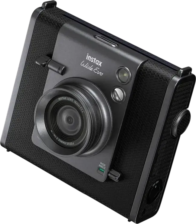 Гибридная моментальная камера Fujifilm Instax Wide Evo, объектив 16мм F2.4, широкоугольный режим, ЖК-экран, Bluetooth 5.1, USB Type-C, черный