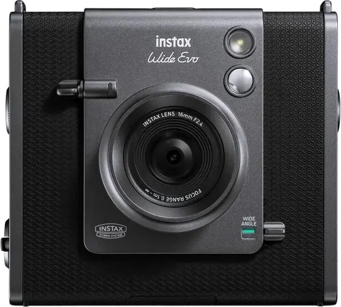 Гибридная моментальная камера Fujifilm Instax Wide Evo, объектив 16мм F2.4, широкоугольный режим, ЖК-экран, Bluetooth 5.1, USB Type-C, черный