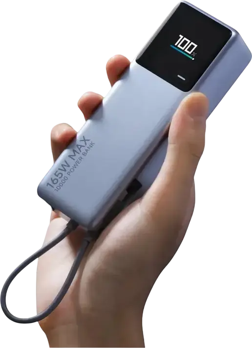Power Bank Xiaomi 165W 10000mAh PB1165MI cu Cablu USB-C Integrat, Intrare 90W, Iesire Cablu 120W, Ecran LCD, Incarcare Laptop, Versiune Globala