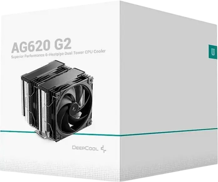 Cooler CPU Deepcool AG620 V2 Dual-Tower, TDP 260W, 6 heatpipe-uri de cupru, 2 ventilatoare PWM de 120mm, compatibil Intel LGA1700/1851 si AMD AM4/AM5