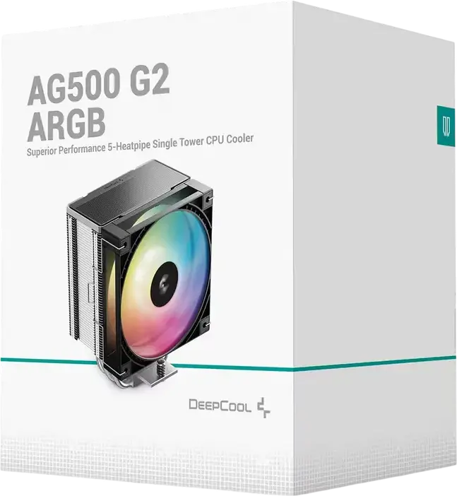 Cooler CPU Deepcool AG500 G2 ARGB, Răcire pe Aer, Turn Single, 5 Heatpipe-uri, Ventilator PWM de 120mm, TDP 250W, Iluminare ARGB, LGA1700/1851/AM5/AM4