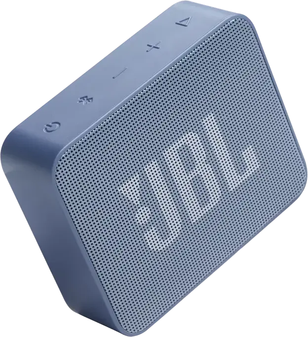 JBL GO Essential 2 Portable Bluetooth Speaker, Blue, USB-C Charging, Compact Rectangular Design with Fabric Grille