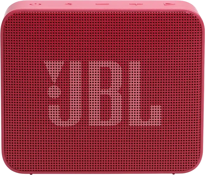 JBL GO Essential 2 Portable Bluetooth Speaker, Red, USB-C Charging, Compact Rectangular Design with Fabric Grille