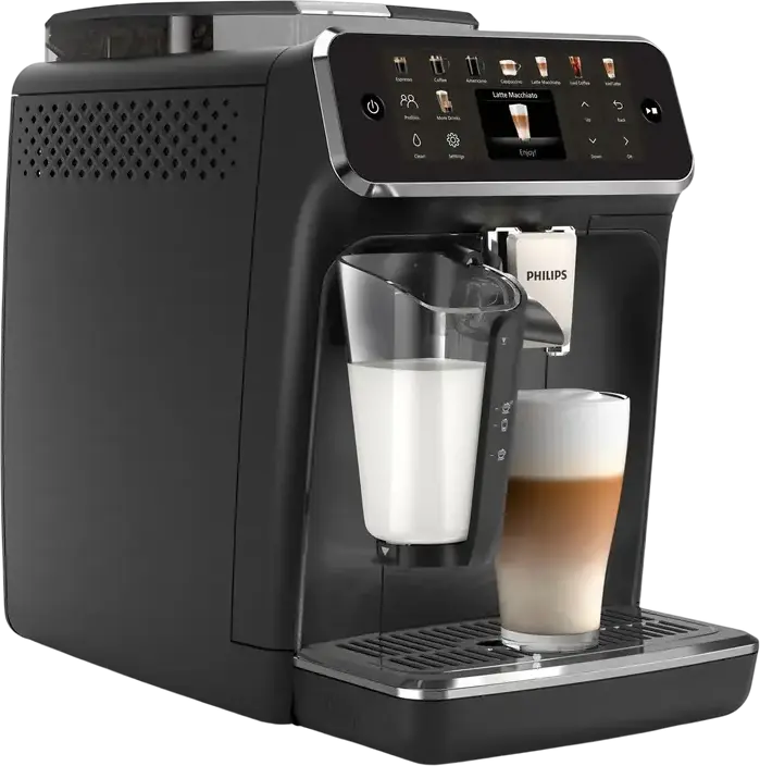 Philips EP5541/50 Seria 5500 Aparat de Cafea Espresso Automat, Sistem LatteGo, Pompa 15 Bar, Rezervor 1.8L, Rasnita Ceramica, Ecran Color Touch, Negru