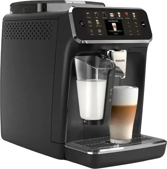 Philips EP5541/50 Seria 5500 Aparat de Cafea Espresso Automat, Sistem LatteGo, Pompa 15 Bar, Rezervor 1.8L, Rasnita Ceramica, Ecran Color Touch, Negru