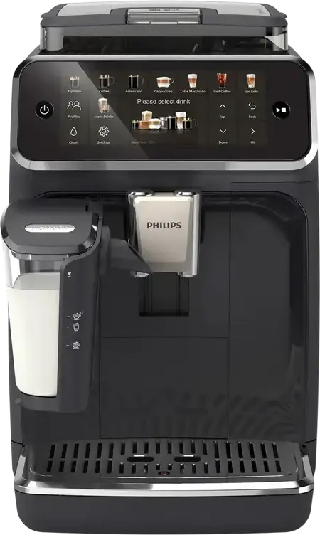 Philips EP5541/50 Seria 5500 Aparat de Cafea Espresso Automat, Sistem LatteGo, Pompa 15 Bar, Rezervor 1.8L, Rasnita Ceramica, Ecran Color Touch, Negru