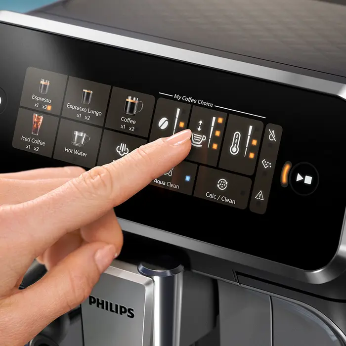 Philips EP3329/70 Automatic Espresso Machine, 1500W, 15 Bar, Ceramic Grinder, 12 Grinding Levels, AquaClean Filter, Silver, Touch Display