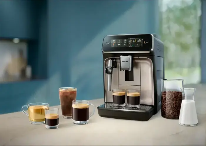 Philips EP3329/70 Automatic Espresso Machine, 1500W, 15 Bar, Ceramic Grinder, 12 Grinding Levels, AquaClean Filter, Silver, Touch Display
